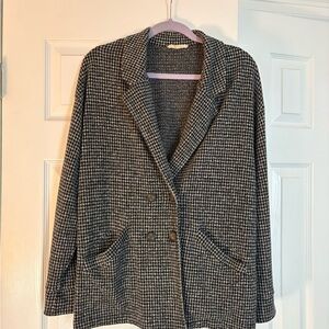Madewell Black and White Houndstooth Blazer/Cartigan